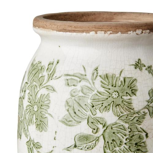 Urna M - Grønn mønstret - Ø13/14 x 31 cm - www.frokenfraken.se