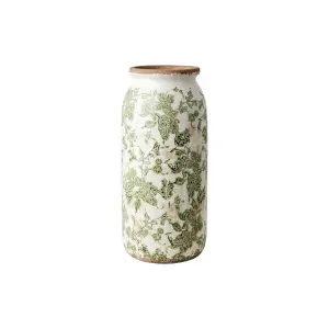 Urna M - Grønn mønstret - Ø13/14 x 31 cm - www.frokenfraken.se