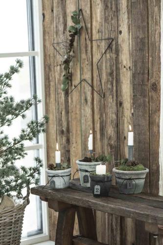 Lys holder - Metall - for juletrelys - 15 x 4 cm - www.frokenfraken.se