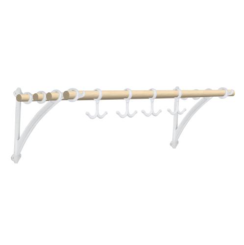 Sko- eller Hatthylle med ankarkroker - Nostalgi Hvit - 120 x 30 cm - www.frokenfraken.se