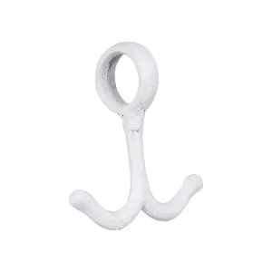 Ankarkrok til sko- eller hatt-hylle - Nostalgi Hvit - 10,5 x 10,5 cm - www.frokenfraken.se