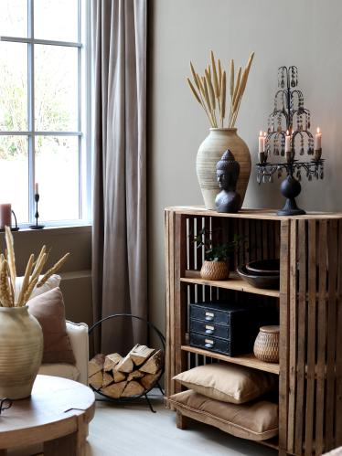 Skap/Sidebord med 4 hylleplan – Natur – 115 x 116 x 37 cm - www.frokenfraken.se