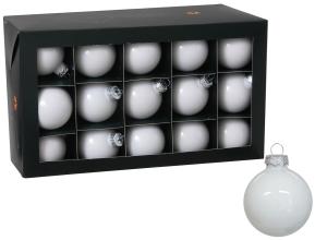 Julkule - Glass - Hvit - 6 cm - 30-pakning - www.frokenfraken.se