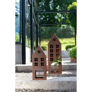 Plåthus - Marsjallholder/Lykt - 2 Størrelser - Rust - 75 cm - 50 cm - www.frokenfraken.se