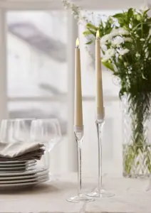 Batterilys - LED - Antikklys - Gul - 2 pakke - Flamme - 26 cm - Timer - www.frokenfraken.se