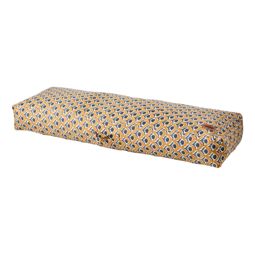 Ryggpute til palle - Sennepsgul/grå/hvit - 117 x 40 cm - www.frokenfraken.se