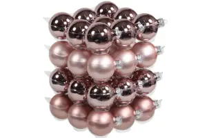 Julkule - Glass - Rosa - 6 cm - 36-pakning - www.frokenfraken.se