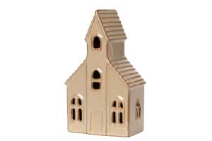 Lyslykt - Hus - Kirke - LED - Beige - 18 cm - www.frokenfraken.se