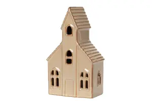 Lyslykt - Hus - Kirke - LED - Beige - 18 cm - www.frokenfraken.se