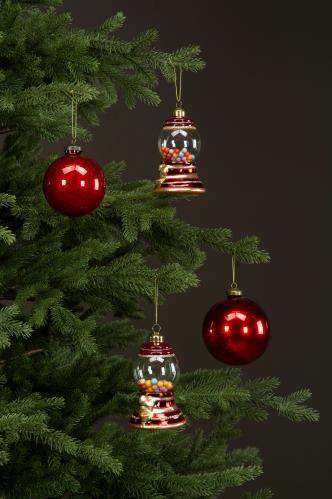 Julkule - Glass - Godteriautomat - 11,5 cm - www.frokenfraken.se