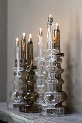 Lysestake - Oljelampe - Glass - 34 cm - www.frokenfraken.se
