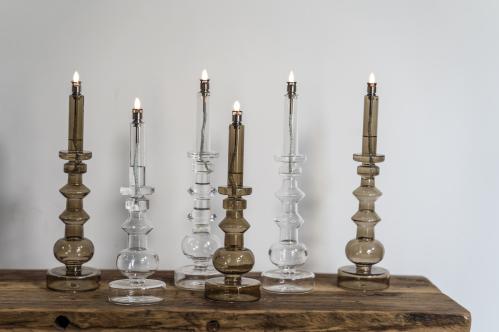 Lysstake - Oljelampe - Glass - Champagne - 34 cm - www.frokenfraken.se