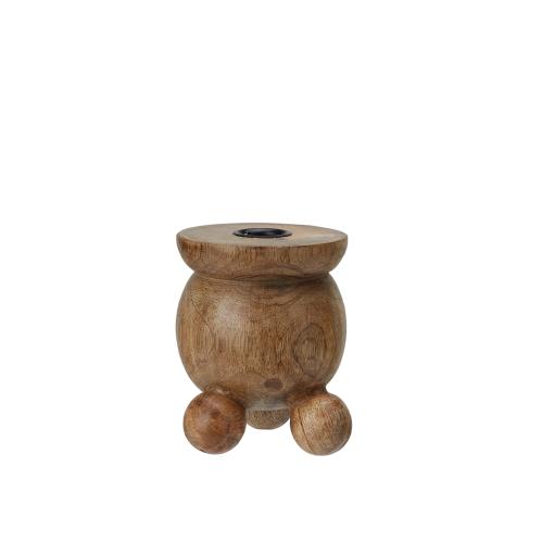 Lysstake med kullføtter Kulljusstake - Tre - Natur - 10 x 11 cm - www.frokenfraken.se