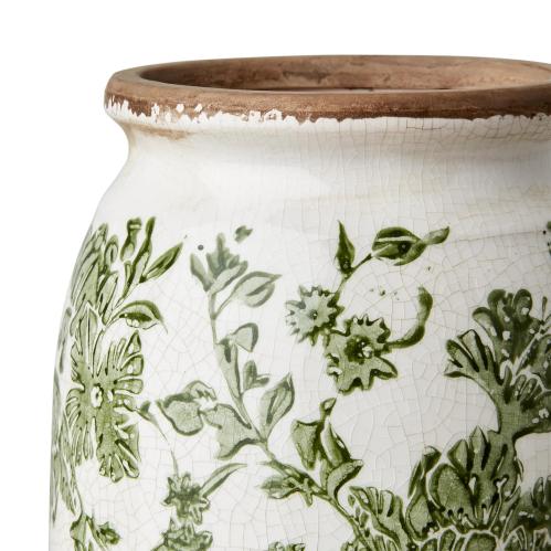 Urna S - Grønn mønstret - Ø11/13 x 25 cm - www.frokenfraken.se