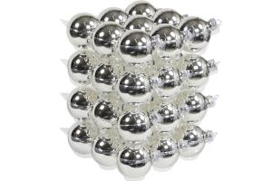 Julkule - Glass - Sølv - 6 cm - 36-pakning - www.frokenfraken.se