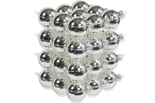 Julkule - Glass - Sølv - 6 cm - 36-pakning - www.frokenfraken.se