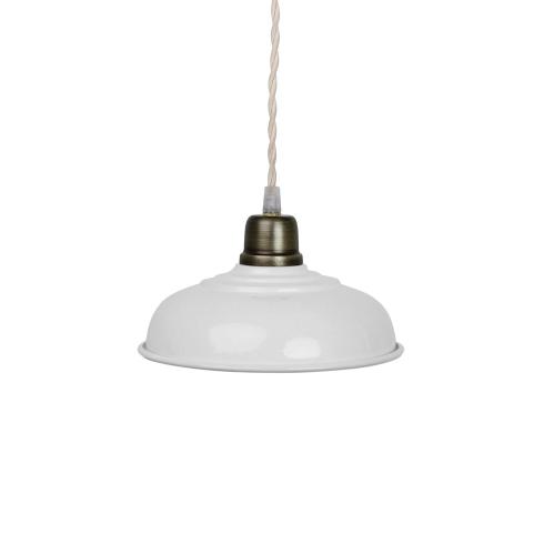 Taklampe - Antikk Hvit/Børstet Messing - 11 x Ø20 cm - www.frokenfraken.se