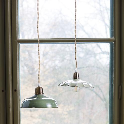 Taklampe - Grønn/Børstet messing - 11 x Ø20 cm - www.frokenfraken.se