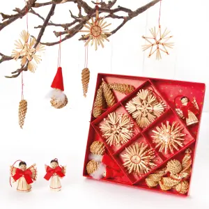 Julekuler - Halmfigurer - 30 stk - 2-6 cm - www.frokenfraken.se