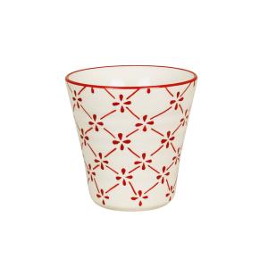 Lattekrus Marion Kløver - Rød - Ø10 x H10 cm - www.frokenfraken.se