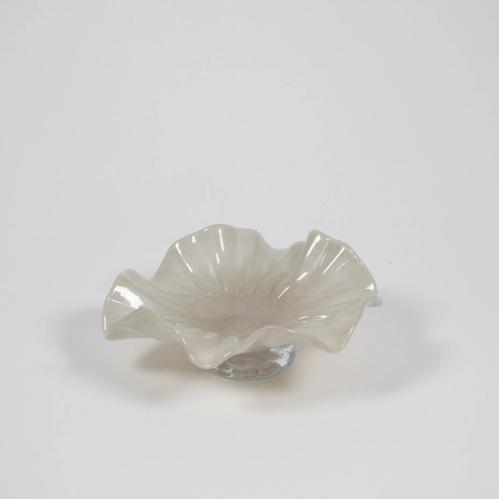 Fat/Skål på fot - Loa - Taupe - Glass - Ø22 cm - www.frokenfraken.se