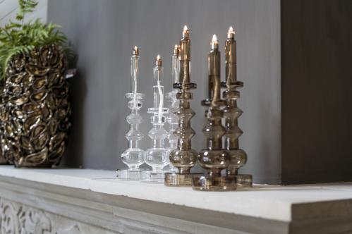 Lysstake - Oljelampe - Glass - Champagne - 34 cm - www.frokenfraken.se