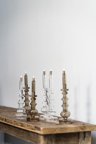 Lysstake - Oljelampe - Glass - Champagne - 34 cm - www.frokenfraken.se