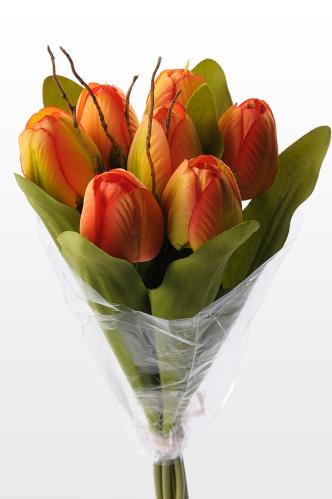 Tulipanbukett - Oransje - 30 cm - www.frokenfraken.se