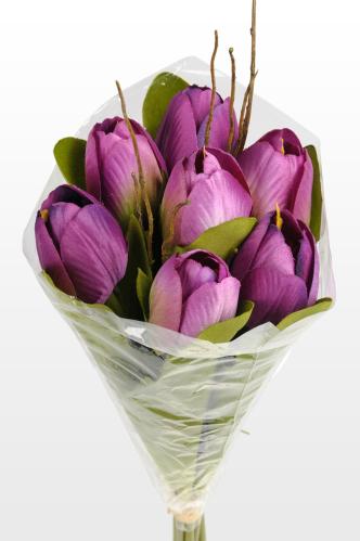 Tulipanbukett - Lilla - 30 cm - www.frokenfraken.se