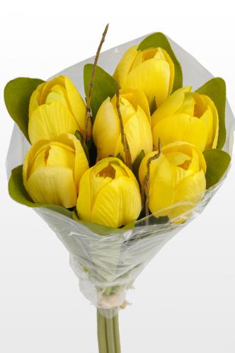 Tulipanbukett - Gul - 30 cm - www.frokenfraken.se