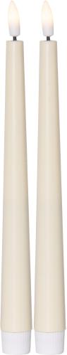 Batterilys - LED - Antikklys - Gul - 2 pakke - Flamme - 26 cm - Timer - www.frokenfraken.se