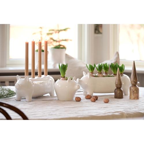 Adventsstake - Gris - Hvit - 40 x 11 x 16 cm - www.frokenfraken.se