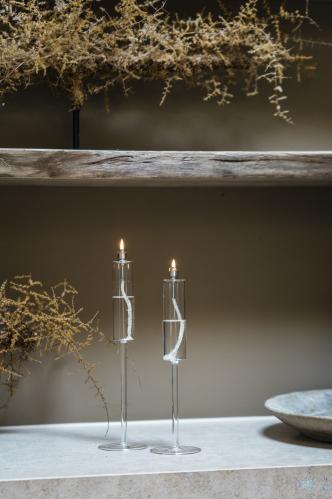 Lysestake - Oljelampe - Glass - 34 cm - www.frokenfraken.se