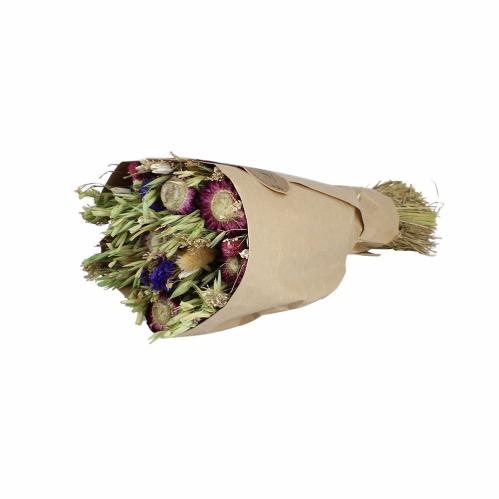 Tørket blomsterbukett - Lilla - 45 cm - www.frokenfraken.se