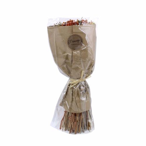 Tørket blomsterbukett - Oransje - 45 cm - www.frokenfraken.se