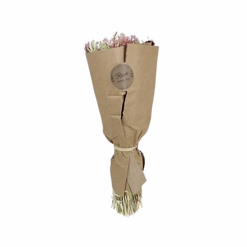 Tørket blomsterbukett - Rosa - 45 cm - www.frokenfraken.se