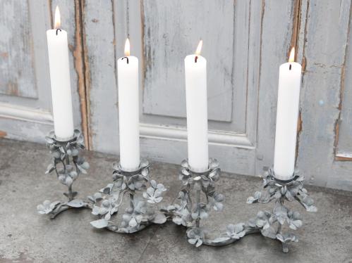 Lysestake - Fransk med metallblomster - www.frokenfraken.se